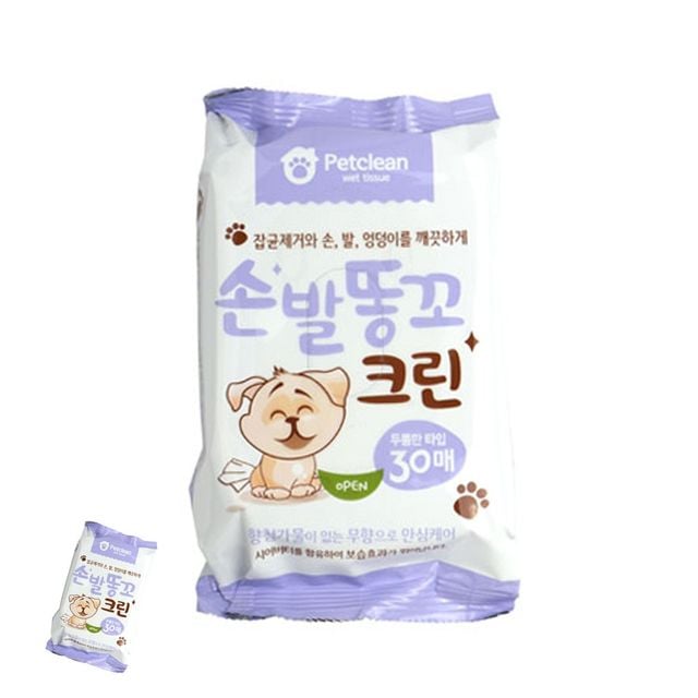 반려견물티슈 강아지발티슈 손발 똥꼬 물티슈 30매