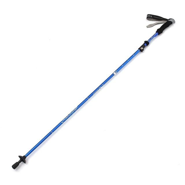 길이조절 5단 접이식 등산스틱 130cm 블루