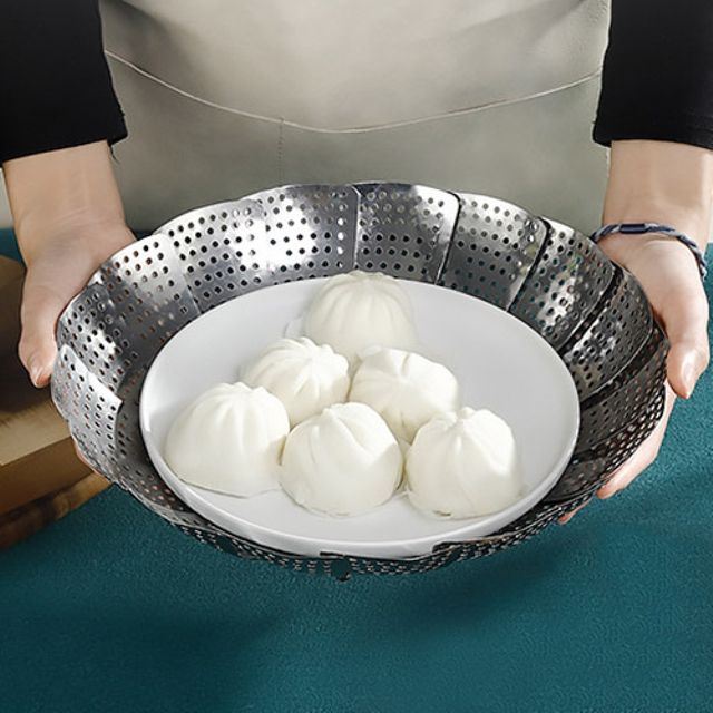 스텐 만두 찜기 삼발이 계란찜 접이식 - 이미지 6