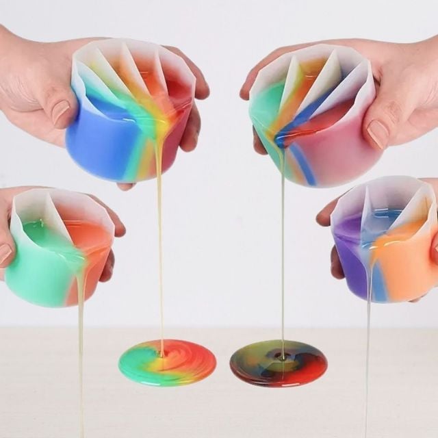 혜명몰 DIY 수지 공예용 실리콘 컬러 믹싱 몰드컵 에폭시 레진 몰드 공예재료 레진재료 레진아트 에폭시DIY