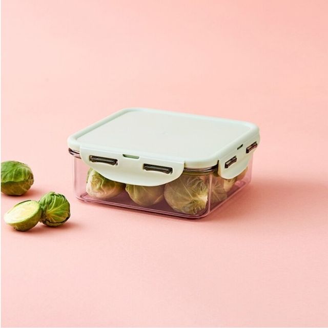 락앤락 비스프리 트라이탄 밀폐용기 투명 퓨어 반찬통 정사각 870ml LBF823 - 이미지 1