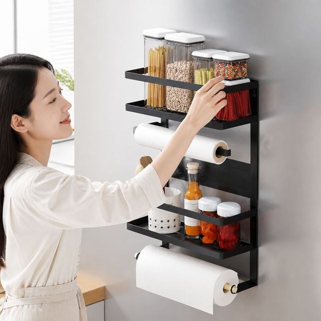 철제 마그네틱 부착식 정리대 선반 F사이즈 벽걸이 거치대