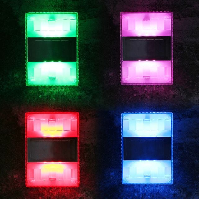 LED 솔라 태양광 벽부등 4p 무선 태양광외등 화이트 - 이미지 1