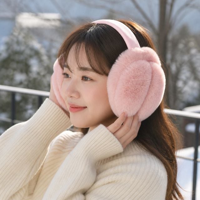 겨울 방한 귀도리 접이식 마카롱 보온 액세서리 방한용품 - 이미지 1