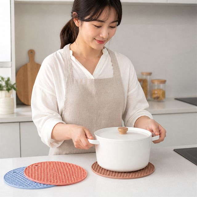 실리콘 냄비받침 주방 식탁 조리대 거치대 - 이미지 1