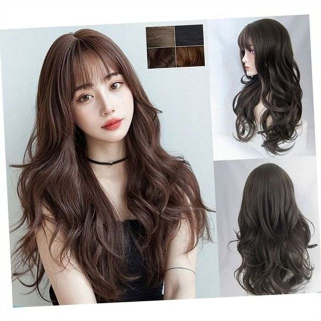 여성 긴 머리 가발 여성 웨이브 가발 레이어드 내추럴웨이브 통가발 데일리 스타일