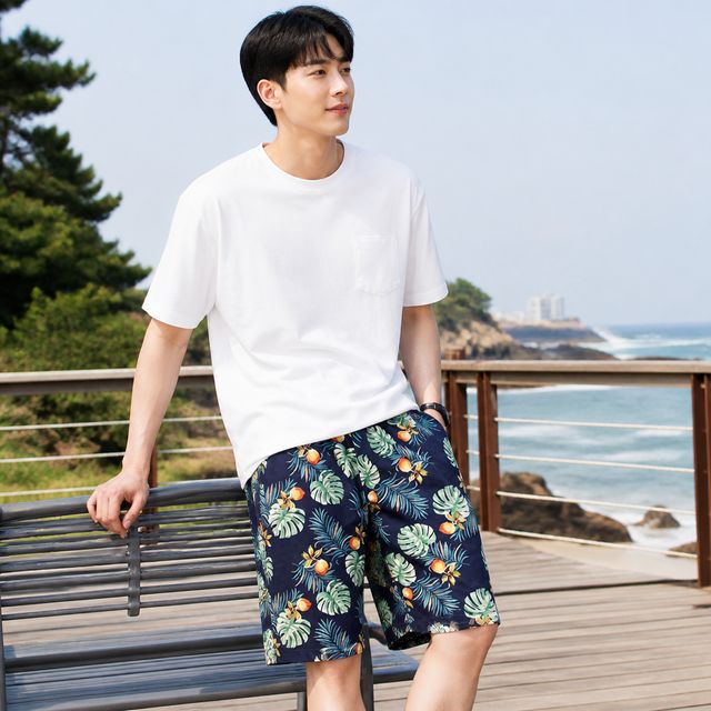 여름 비치웨어 반바지 5부 하와이안 숏팬츠 4color 휴가철 수영복 의류
