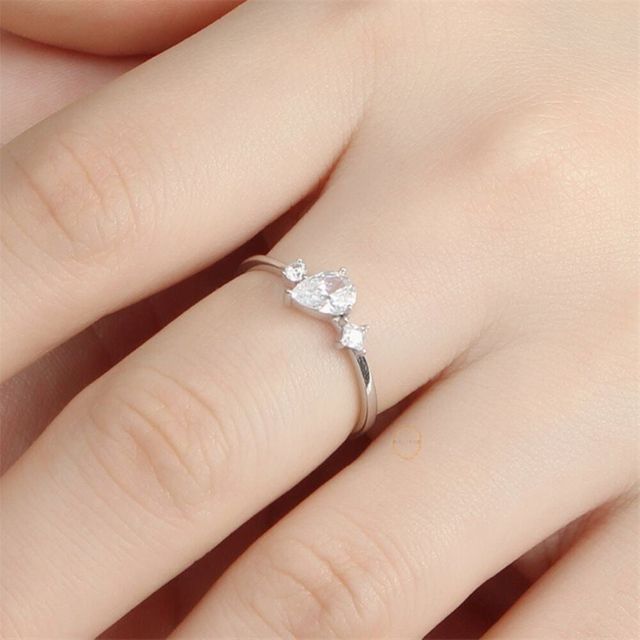 백금도금 아멜리 오픈링 반지 우정반지 오픈반지 조절반지