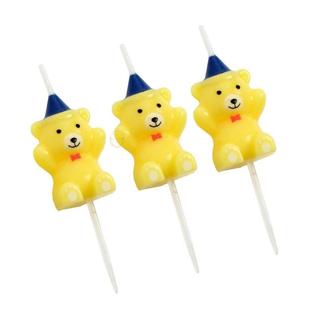 곰 생일초 3p 2세트 예쁜생일초 축하초 생일케이크초