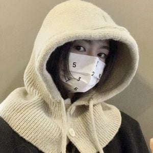 여성 겨울 페이크 후드 니트 워머 - 바라클라바 넥워머 - 이미지 2