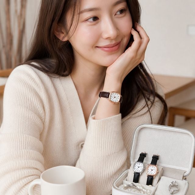 스퀘어 가죽 손목시계 데일리 시계 학생 직장인