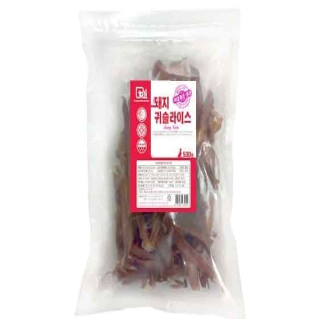 돼지귀슬라이스 500g 훈련용간식 강아지전용간식 반려동물간식 애완견간식