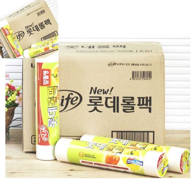 롯데롤팩 알뜰형 30x40x200매 30개입 비닐롤백 음식포장용 중형 위생팩