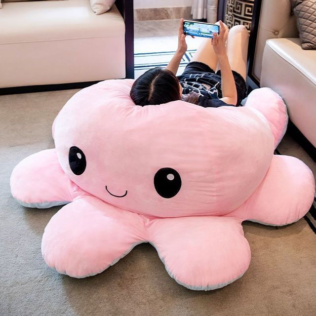 대형 양면 플립 문어 크리 에이 티브 봉제 인형 40cm - 이미지 5