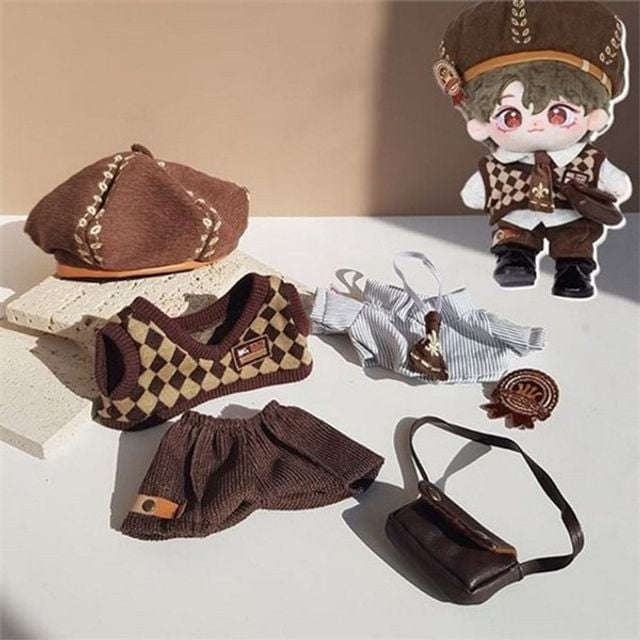 귀여운 20cm 인형옷 교복 솜 인형의류 20센치 셔츠 체크
