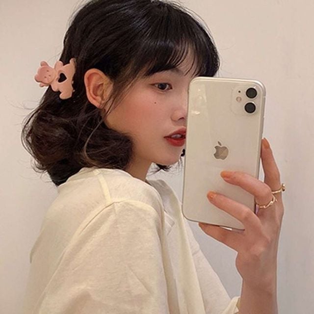 곰모양 미니 집게핀 무광집게핀 헤어악세사리 단발머리집게핀 여성헤어핀