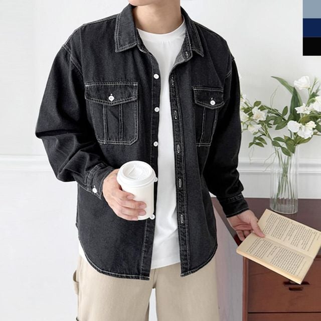 청바지 와이셔츠 루즈 가을 정장 긴팔 오버핏 신상