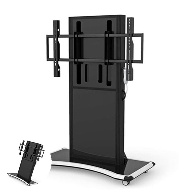 tv받침대 tv거치대스탠드형 대형TV 전자칠판 전동형 거치대 이동형 스탠드 EMS-1 70-98in 블랙