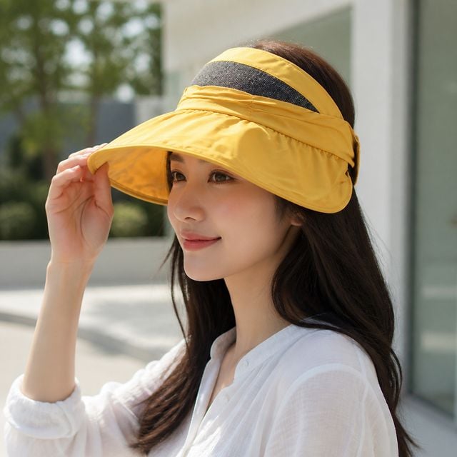썬캡 돌돌이 모자 자외선차단 - 챙넓은 야외활동용 - 이미지 1