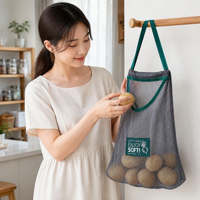 양파 보관망 주방 야채 걸이망 식재료 마늘 수납 채소 주머니