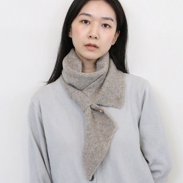 쥬스트 쁘띠 니트 고리 머플러 여성 미니 울 목도리