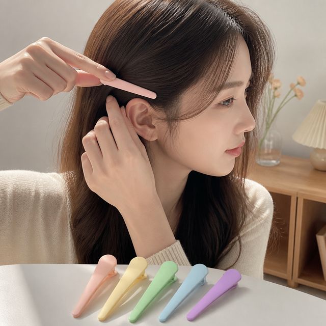 일자형 머리장식 헤어액세서리 스트레이트 핀 헤어스타일링 컬러핀 - 이미지 1
