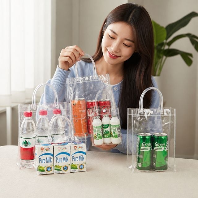 생일파티 구디백 답례품 쇼핑백 투명 손잡이 가방 선물 포장 용품