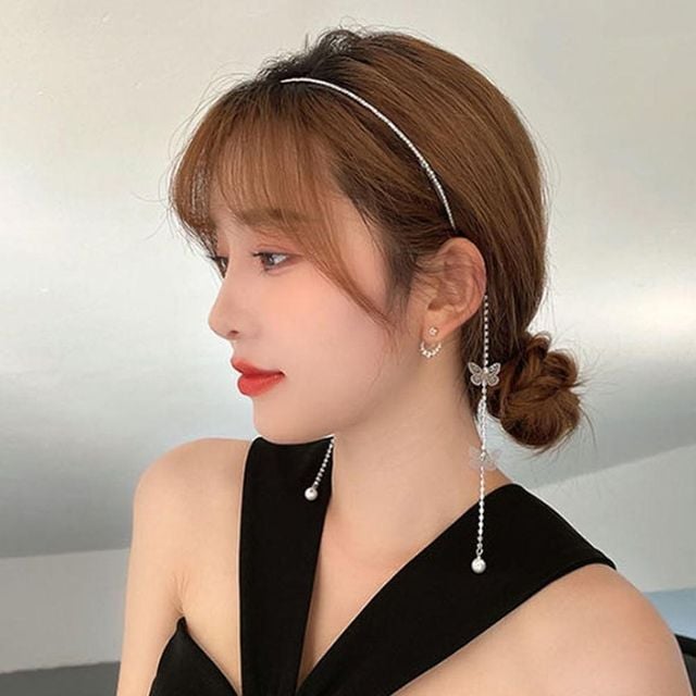 쥬얼리 헤어 머리띠 귀고리 착시 스트링 액세서리 헤어액세서리