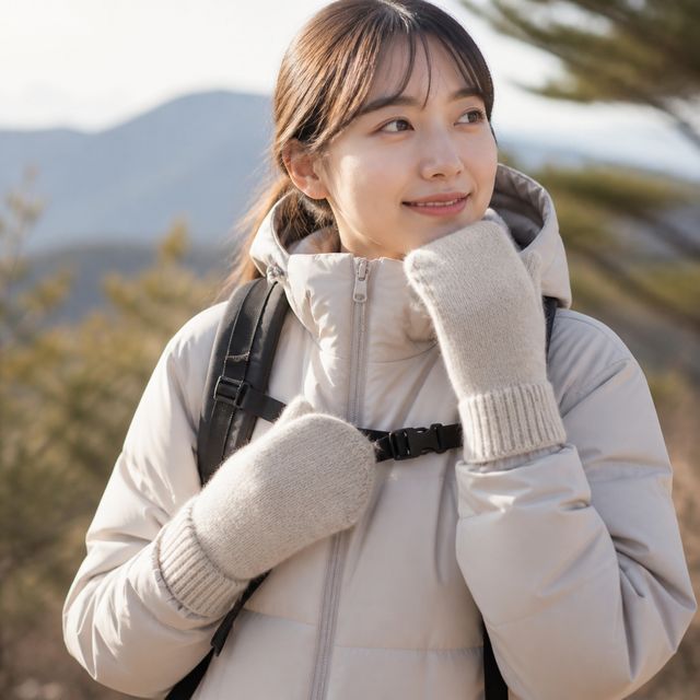 앙고라 울 벙어리장갑 남녀공용 커플 니트 장갑 겨울 방한용품 등산 방한 장비 - 이미지 1