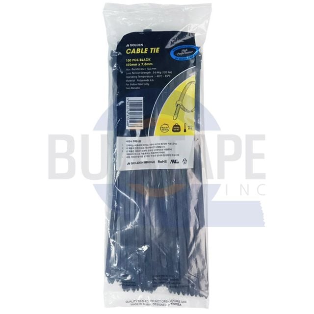 골든 케이블타이 370mm x 7.6mm 흑색 100개입 소포장