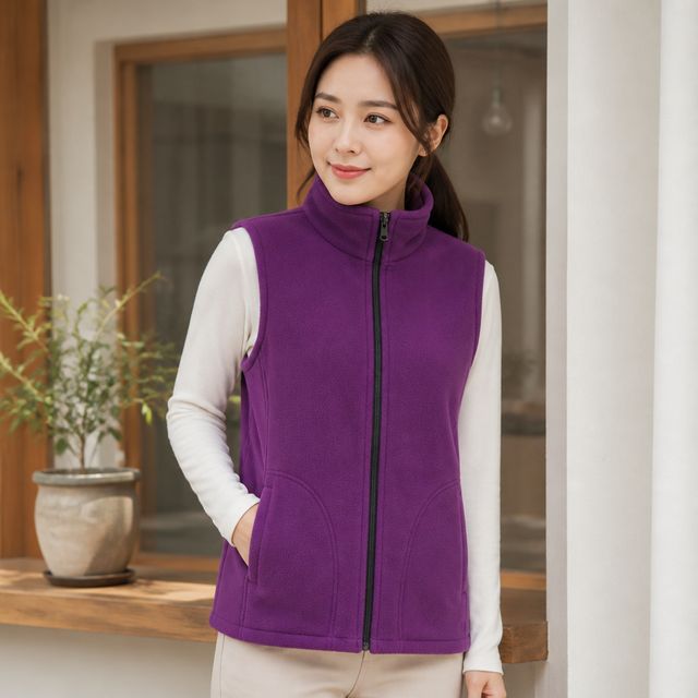 여성 지퍼 조끼 봄 가을 겨울 아우터 상의 보온 사무실 실내 베이직 도톰 의류