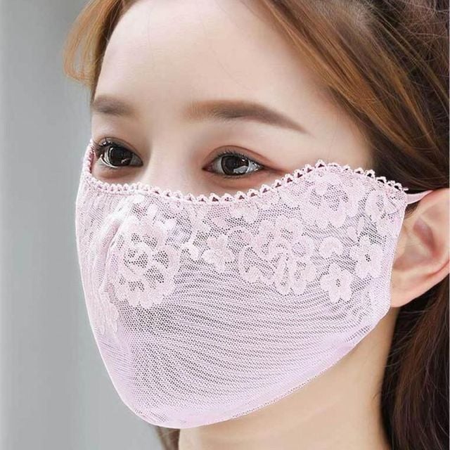 레이스 망사 마스크 차단 햇빛가리개 얼굴 자외선 안면
