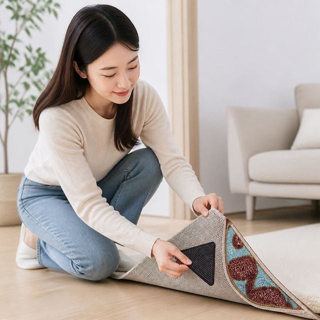 미끄럼방지 패드 러그 이불 장판 식탁보 카페트 고정스티커 16개입