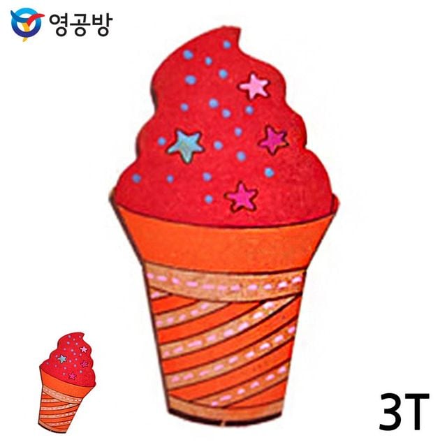 나무조립키트 피규어 우드아트 아이스크림 3T 10개입 (연결구멍없음)