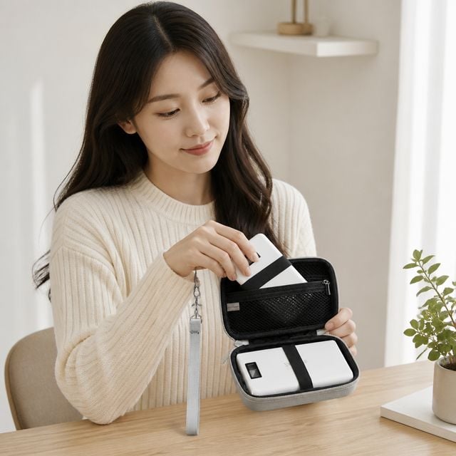 노트북 케이스 하드쉘 파우치, 디지털 기기 수납 에어백 - 이미지 1