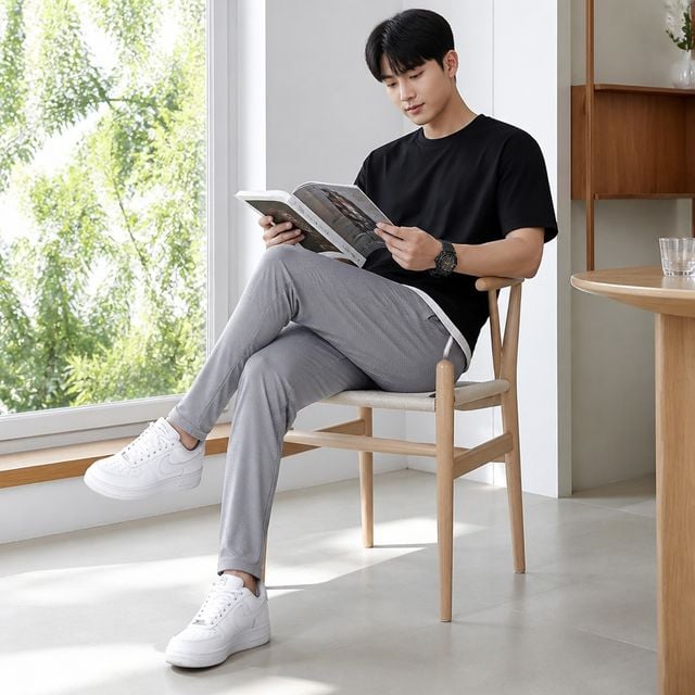 남성 여름 쿨링 조거팬츠 아이스 바지 데일리 트레이닝복 루즈핏 츄리닝 - 이미지 1