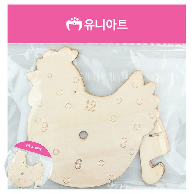 유아만들기재료 시계만들기 시계재료 나무 시계판 닭