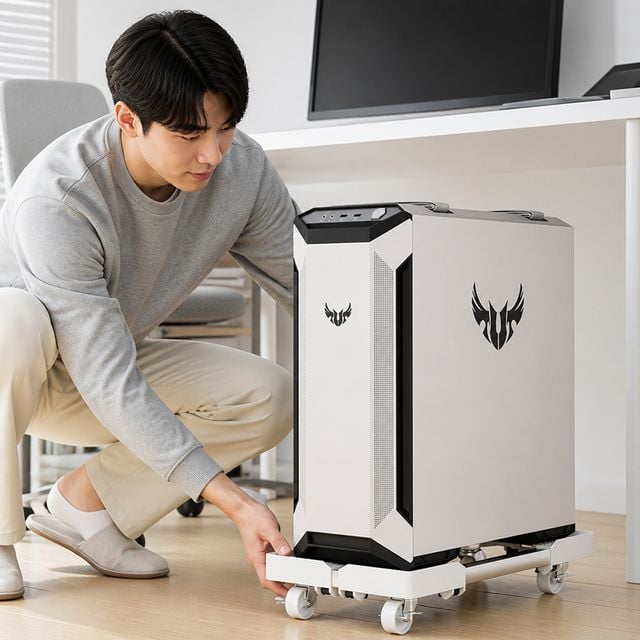 PC 본체 받침대 데스크탑 거치대 사무실 컴퓨터 수납 트레이 - 이미지 1