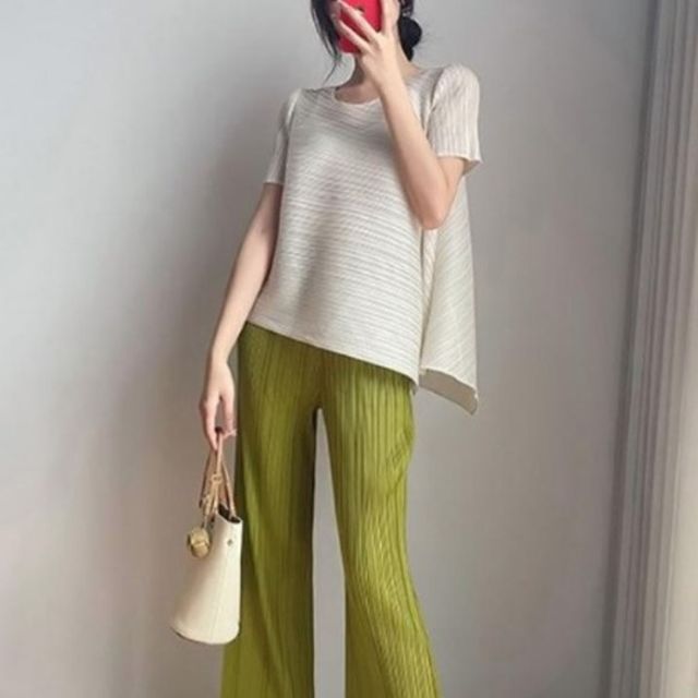 샌드 주름 언발란스 티셔츠 여성 여름 루즈핏 상의