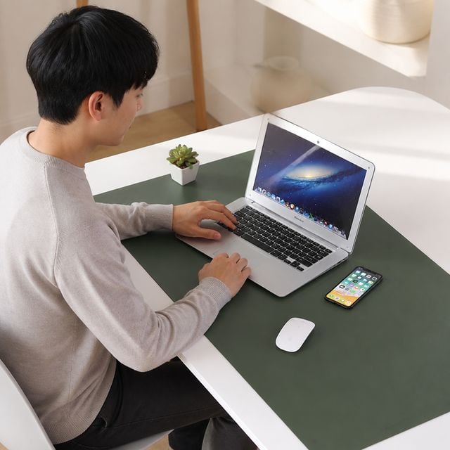 130x60 인조가죽 양면 마우스패드 사무실 책상 패드 - 이미지 1
