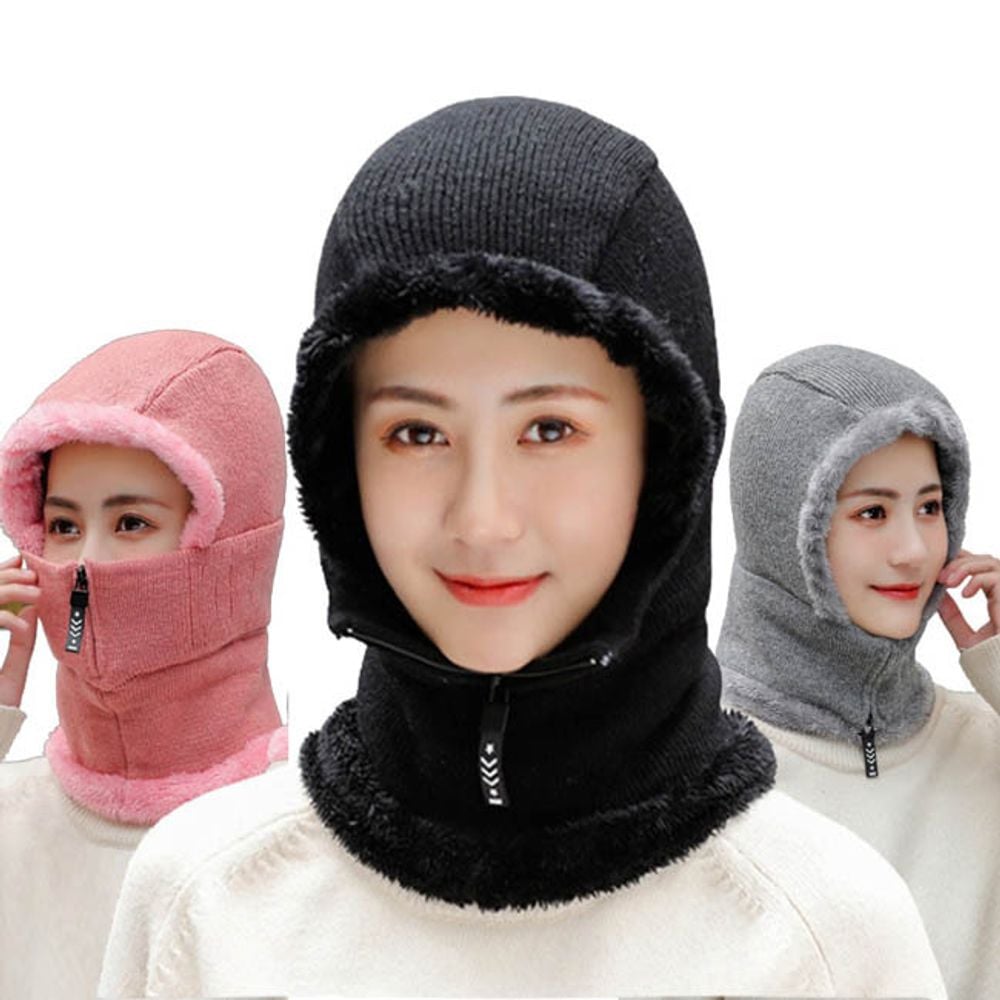 안감 전체 퍼 목까지 따뜻한 겨울 지퍼 방한 모자 - 이커머스 - 이미지 1
