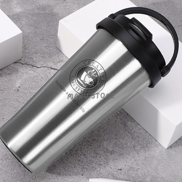 냉온텀블러 스텐머그컵 밀폐 뚜껑 텀블러 450ml 실버