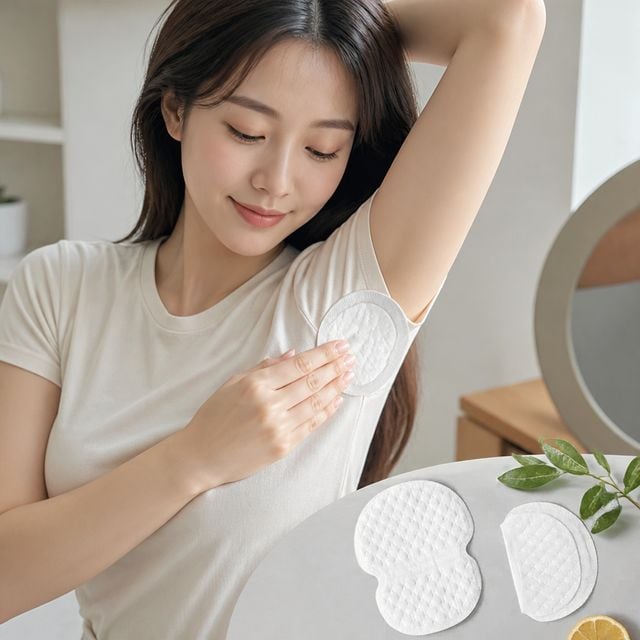 겨드랑이 땀흡수 패치 데오드란트 화이트 의류 부착형 땀받이 겨땀 시트 - 이미지 1