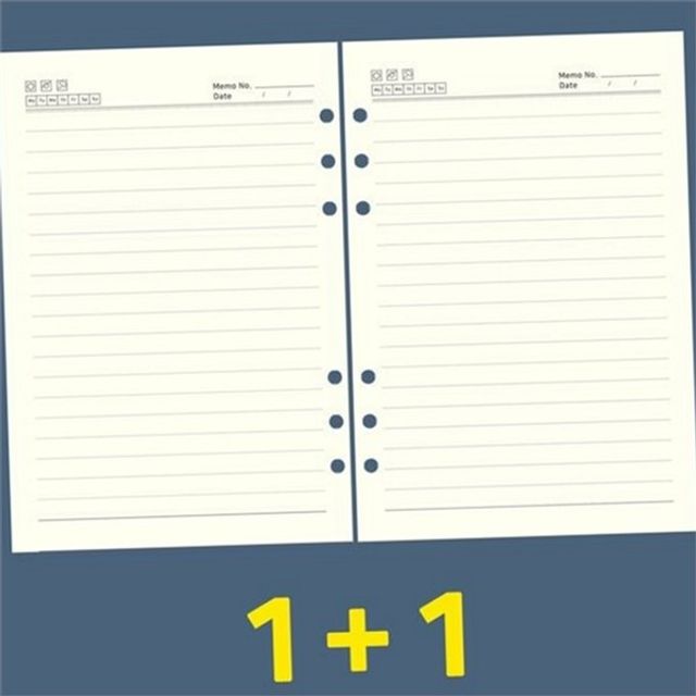 1+1 6공 다이어리 속지 100P2P a56 6공 바인더 속지 공노트 공줄 모조지 내지 기록 공메모
