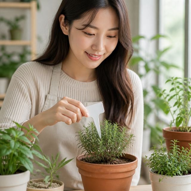 화이트 식물 이름표 푯말 가드닝 원예용 라벨 10P
