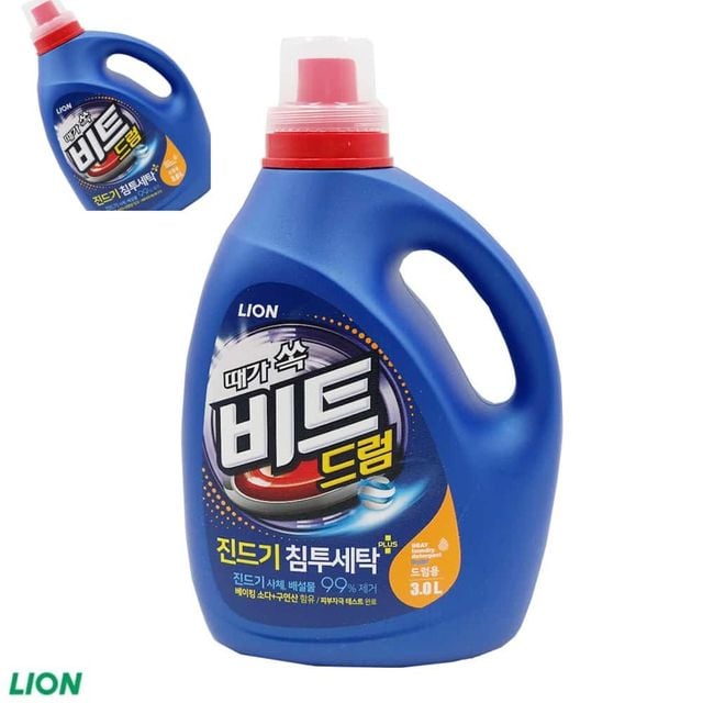 때가 쏙 비트 드럼 3L 용기형 드럼용세제 옷세탁세제 액상세제 드럼세탁세제