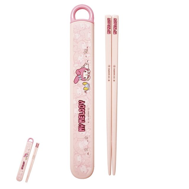 캐릭터젓가락 유아플라스틱젓가락 젓가락세트 마이멜로디 숨바꼭질 슬라이드 젓가락 16.5cm