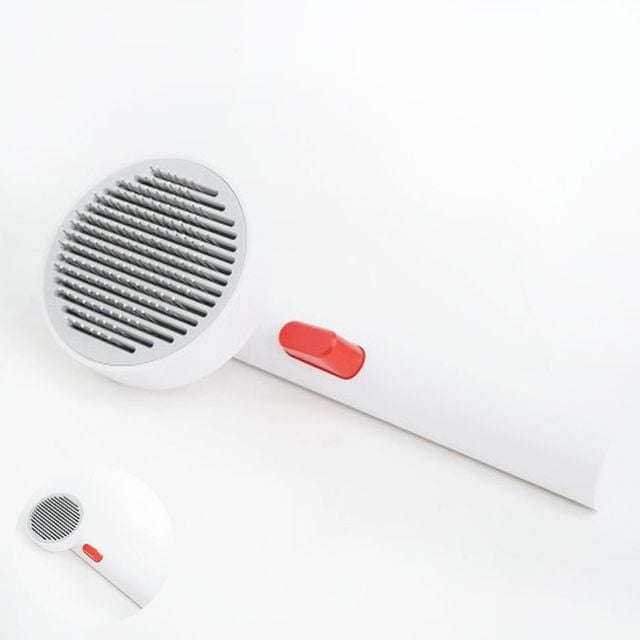 강아지브러쉬 강아지털빗 고양이 롤 스프링 펫 브러쉬 화이트