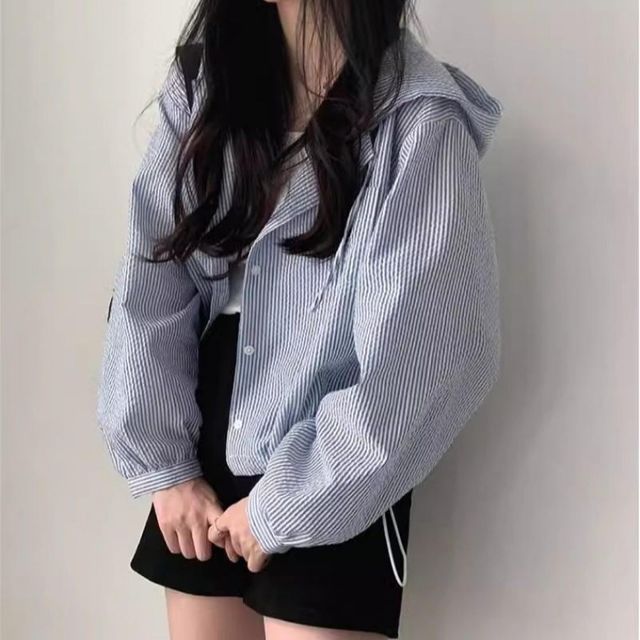 꾸안꾸 크롭 흐 블라우스 SSH074 원피스 숙 여성 풍기 블라우스 남방 니트 프린트 하객룩 남방 남방 겨울