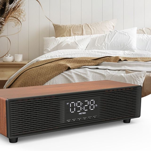 140W 원목 LCD 블루투스스피커 시계 알람 우드 클래식 - 이미지 4